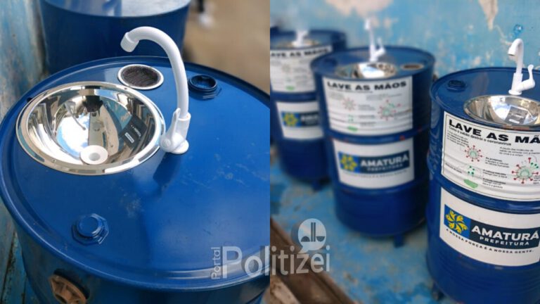 Em combate à pandemia Prefeitura de Amaturá inova com lavatórios `tambor pia`