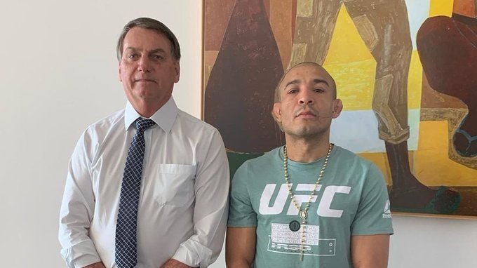 Bolsonaro recebe visita de José Aldo e desafia ‘vai me encarar?’