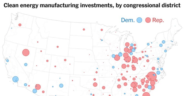 Trump está congelando dinheiro para energia limpa. Os estados republicanos têm mais a perder.
